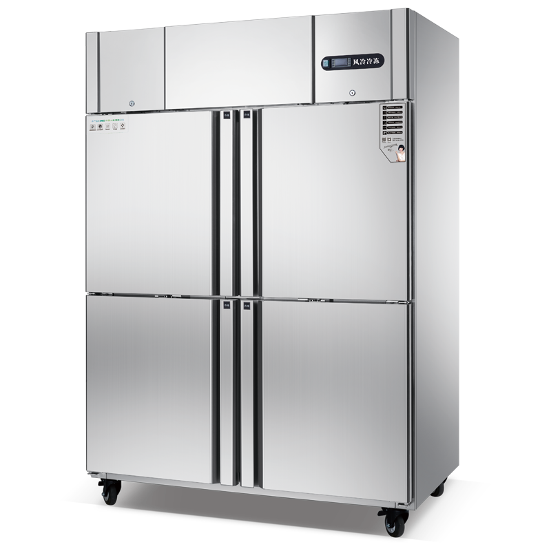 Commercial stainless steel four-door and six-door upright freezer and chiller